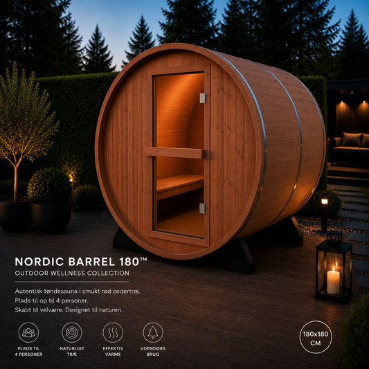 NORDIC BARREL 180™ - udendørs tøndesauna
