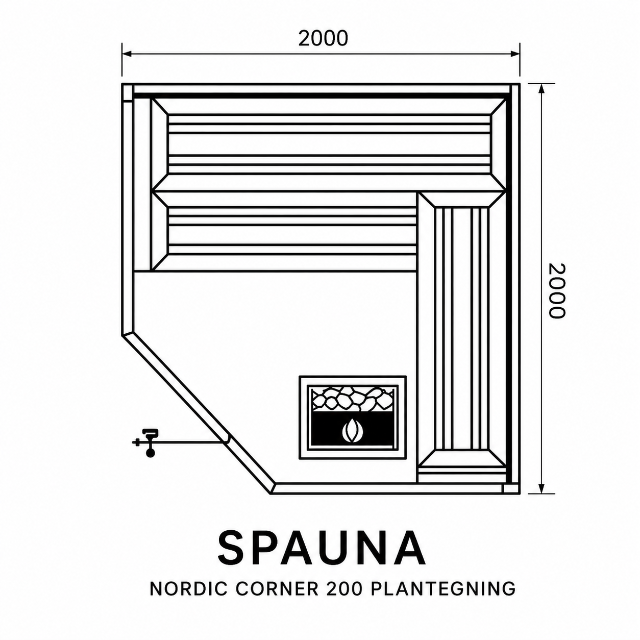 NORDIC CORNER 200™ - indendørs hjørnesauna