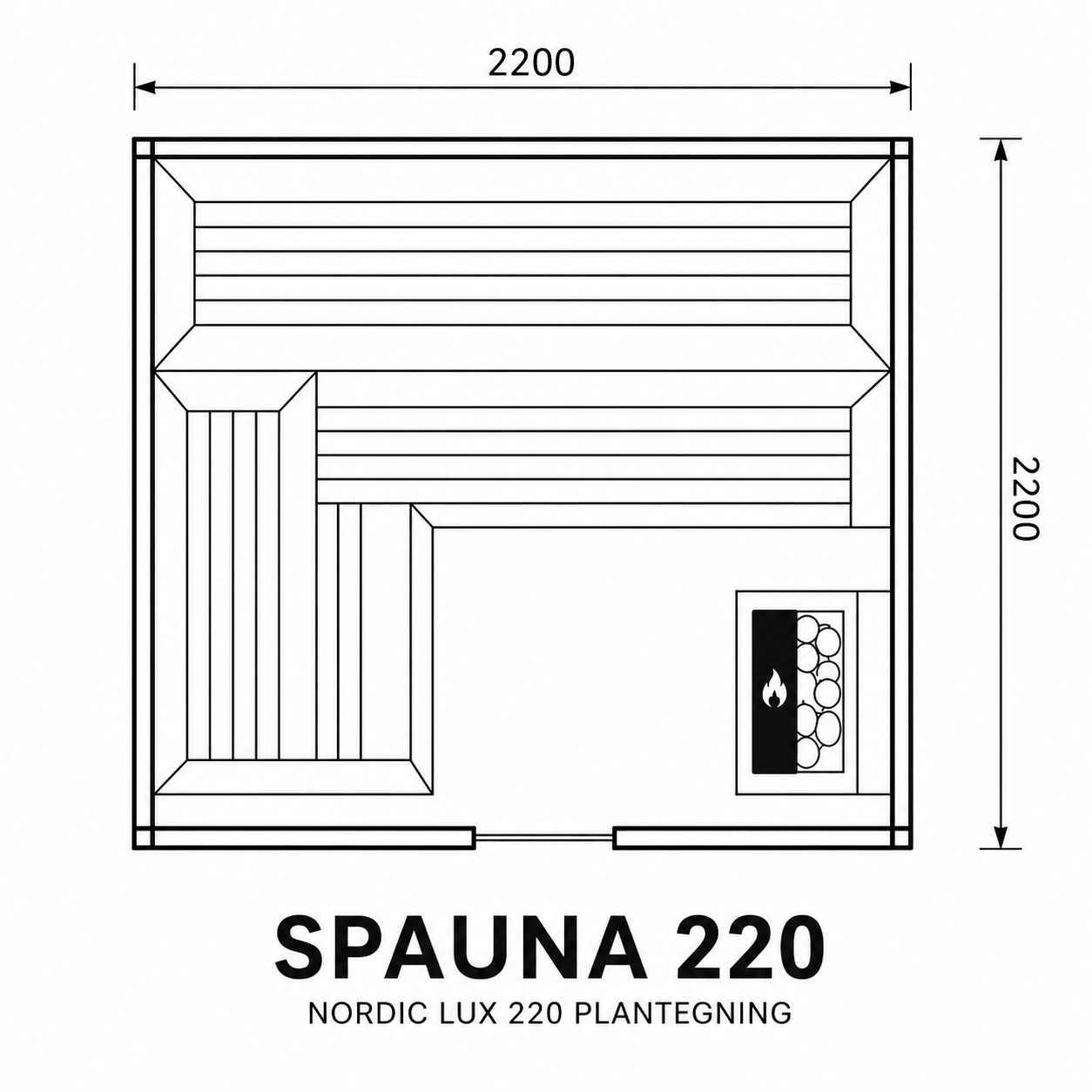 NORDIC LUX 220™ - stor indendørs sauna